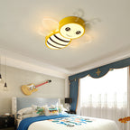 Lumendat Contemporary Creative Kids Bee Iron Acrylic LED Flush Mount Ceiling Light For Bedroom Lumendat