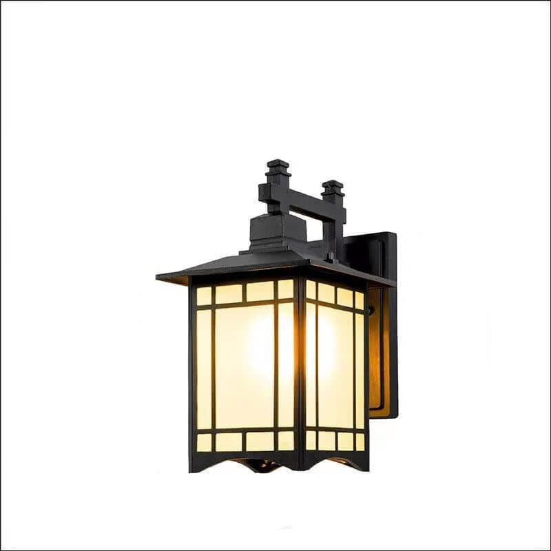 Modern Waterproof Solar Aluminum Chinese Pavilion Shape 1-Light Wall Sconce Lamp Lumendat