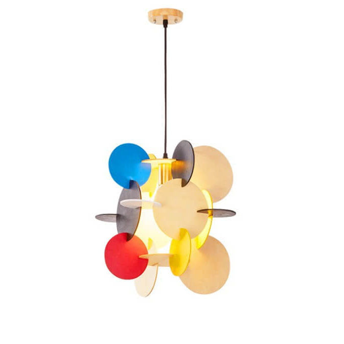 Contemporary Creative Round Building Blocks Acrylic Iron 1-Light Pendant Light For Living Room Lumendat