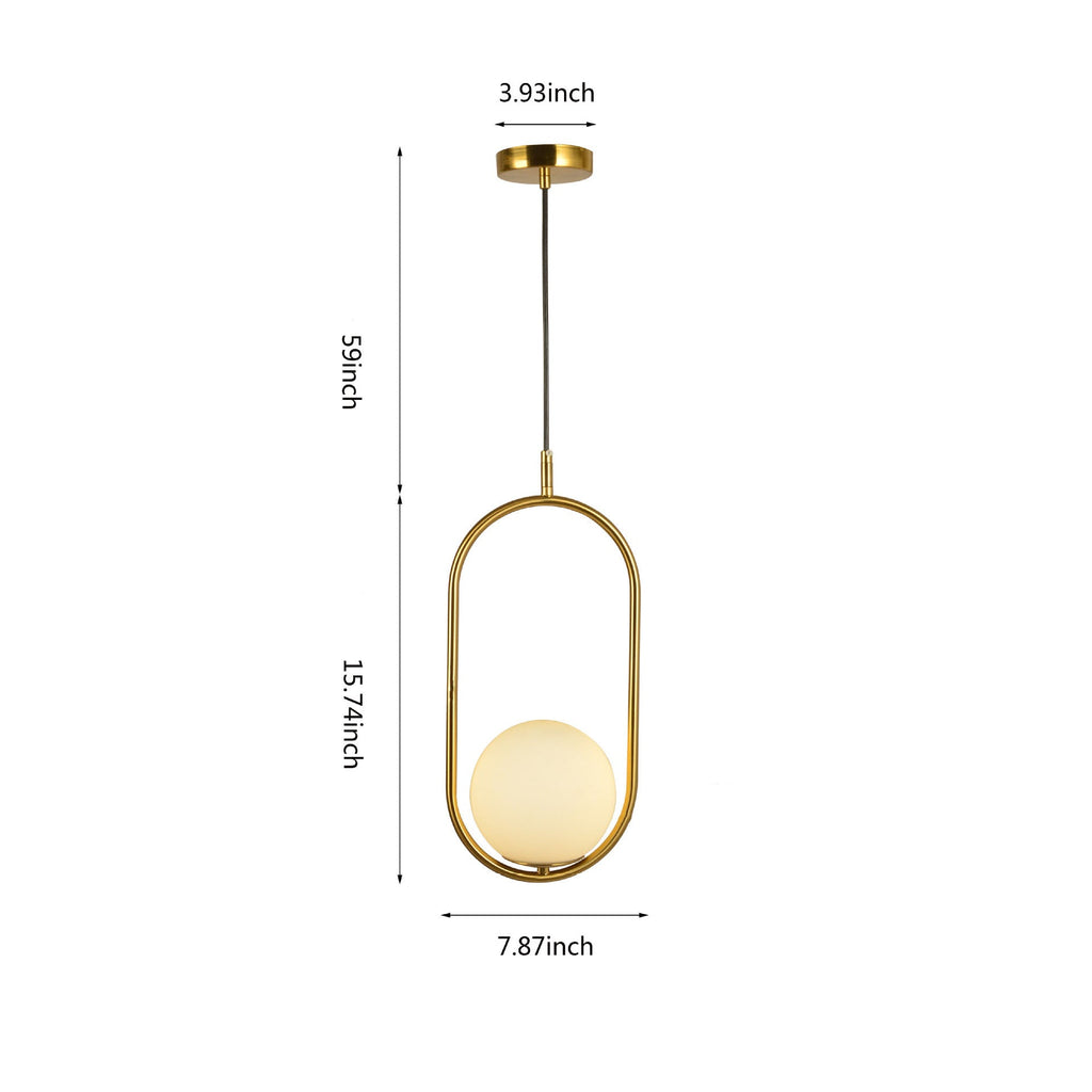 Modern Light Luxury Minimalist Oval Glass Orb 1/2-light Pendant Light BulbSquare