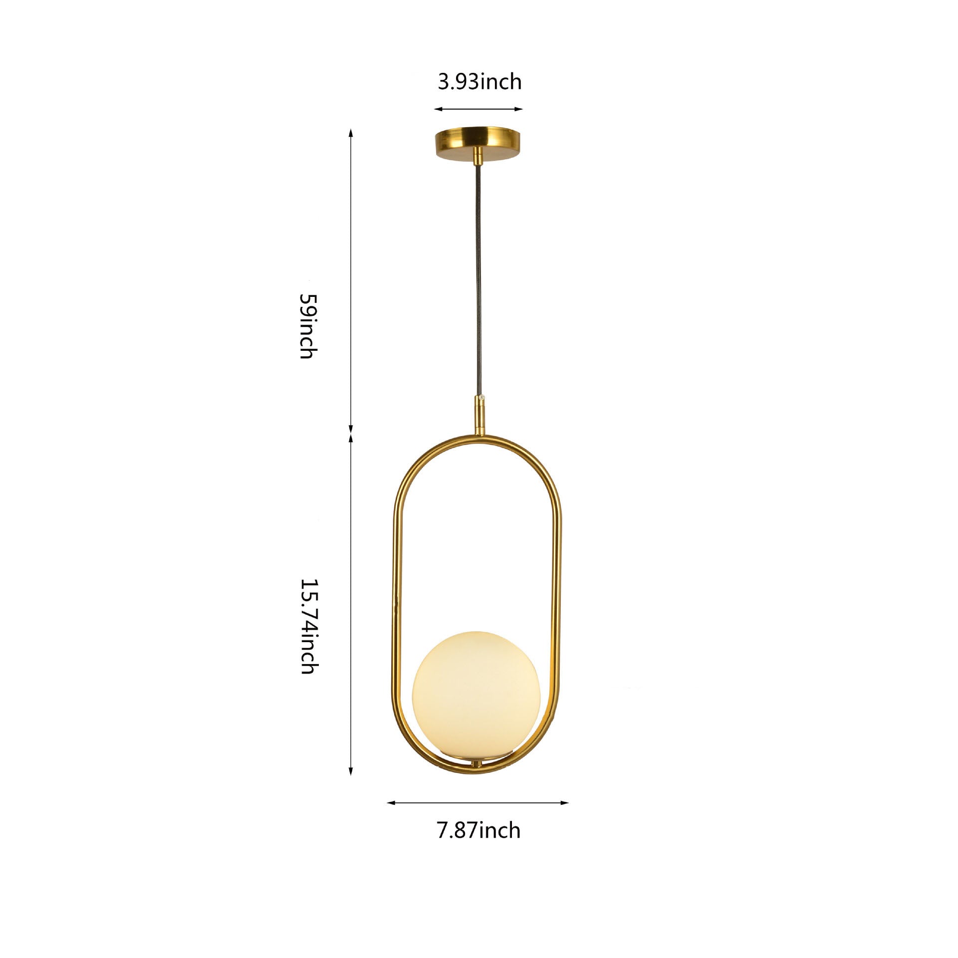 Modern Light Luxury Minimalist Oval Glass Orb 1/2-light Pendant Light BulbSquare