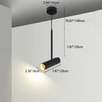 Contemporary Nordic Simplicity Metal Long Barrel 1-light Pendant Light for Bedroom BulbSquare