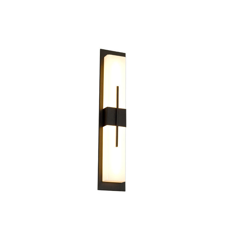 Outdoor Minimalist Rectangular Stainless Steel Acrylic LED Waterproof Wall Sconce Lamp Lumendat