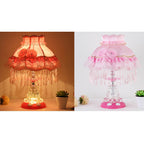 European Style Wedding Fabric Glass 1-Light Table Lamp Lumendat