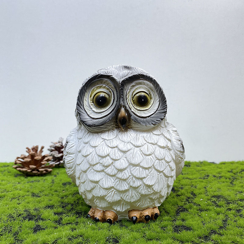 Solar Modern Creative Resin Owl Decoration LED Outdoor Landscape Light Lumendat