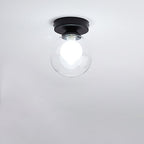 Modern Simple Glass Round Ball 1-Light Semi-Flush Mount Ceiling Light Lumendat