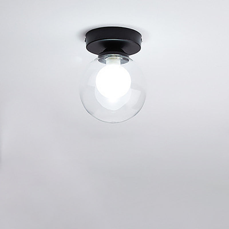Modern Simple Glass Round Ball 1-Light Semi-Flush Mount Ceiling Light Lumendat