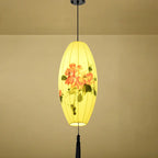 Oriental Antique Handmade Oval Lantern Fabric 1-light Pendant Light Lumendat