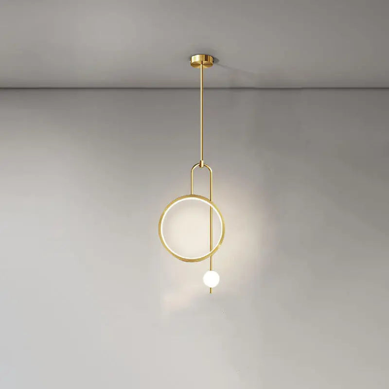 European Minimalist Light Luxury Circular Metal Acrylic LED Chandelier Lumendat