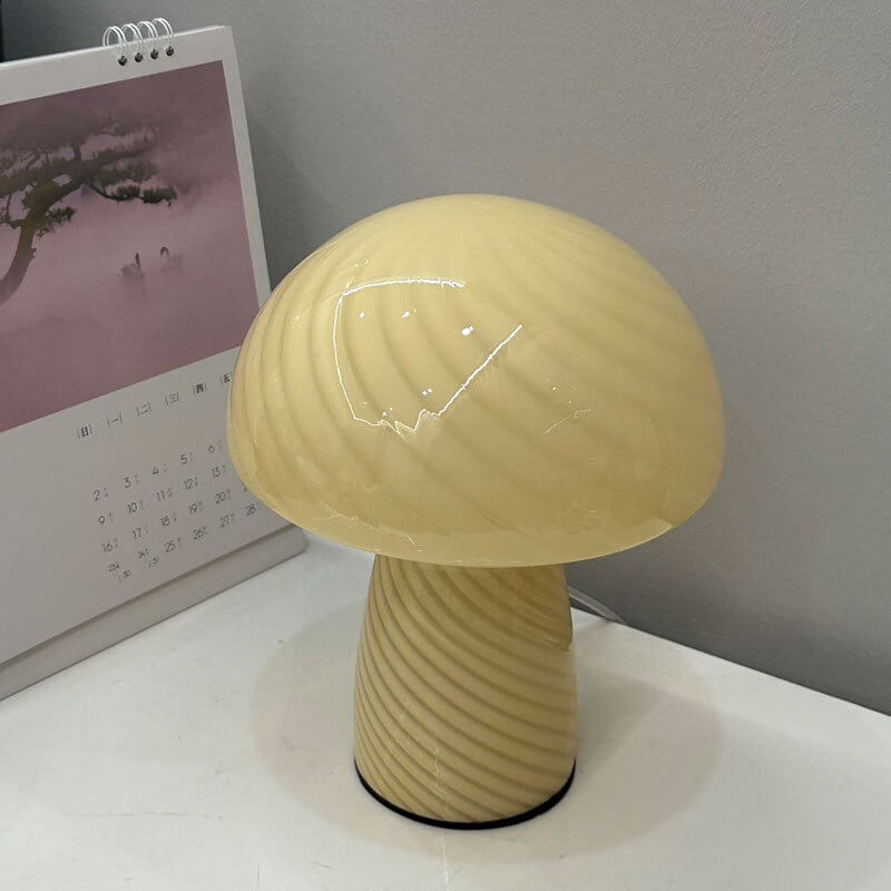 Modern Minimalist Mushroom Glass 1-Light Table Lamp Lumendat