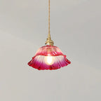 Modern Art Deco Sunflower Copper Glass 1-light Pendant Light for Living Room Lumendat