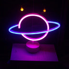 Modern Creative Planet Neon Plastic LED Night Light Table Lamp Lumendat