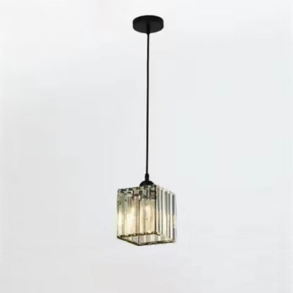 Modern Luxury Dazzling Prismatic Crystal Shade 1-light Pendant Light for Bedroom