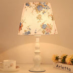 Modern Simple Floral Fabric Iron Vase Base 1-Light Table Lamp Lumendat