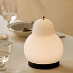 Traditional French Cream Pear Shape LED Rechargeable Touch Table Lamp For Bedroom Lumendat