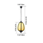 Modern Art Deco Cast Aluminum Oval Pumpkin 1-light Pendant Light for Outdoor Patio BulbSquare