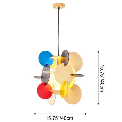 Nordic Creative Round Building Blocks Acrylic Iron 1-light Pendant Light