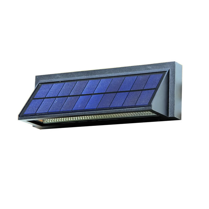 Outdoor Solar Waterproof Rectangular Slant LED Patio Wall Sconce Lamp Lumendat