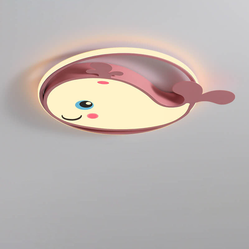 Lumendat Cartoon Creative Dolphin Circle LED Kids Flush Mount Ceiling Light Lumendat