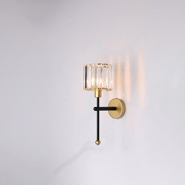 Modern Light Luxury Crystal Long Arm 1-Light Wall Sconce Lamp Lumendat
