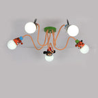 Lumendat Cartoon Creative Animal Light Head 3/4/5 Light Kids Semi-Flush Mount Ceiling Light Lumendat