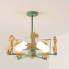 Lumendat Scandinavian Modern Children's Giraffe Diamond Pentagram Iron 5-Light Island Chandelier Lumendat