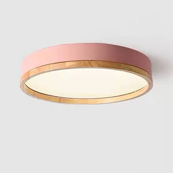 Simple Macaron Round Acrylic LED Flush Mount Ceiling Light BulbSquare