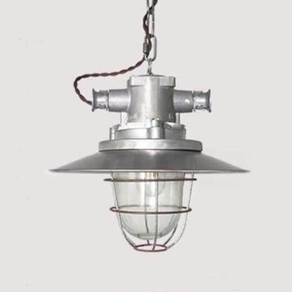 Industrial Vintage Blast Iron Cage 1-Light Pendant Light