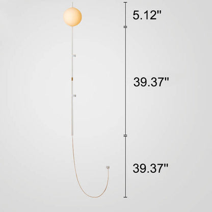 Minimalist Long Pole Glass Globe1-Light Wall Sconce Lamp