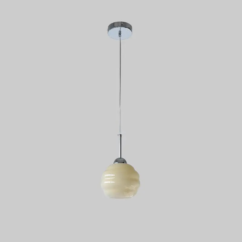 Vintage French Glass Round Tart 1-light Pendant Light Lumendat