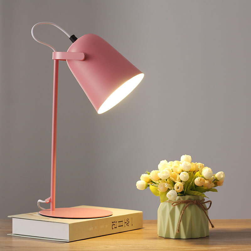 Nordic Macaron Color Creative Iron Bucket Design 1-Light Table Lamp Lumendat
