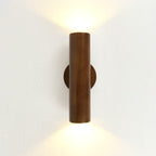 Modern Simple Warm Solid Wood Strip Double Head LED Wall Sconce Lamp