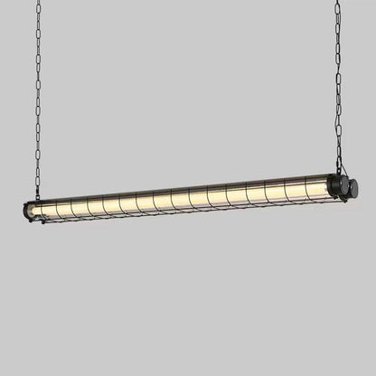 Contemporary Industrial Long Metal Acrylic 1/2 Light Island Light Chandelier for Dining Room