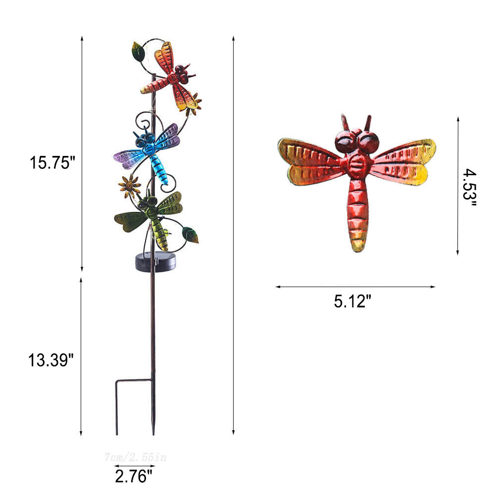 Solar Iron Hummingbird Butterfly Dragonfly Garden Lawn Landscape Light Lumendat