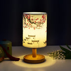 Modern Minimalist Fabric Column Landscape Wood LED Table Lamp Lumendat