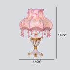European Luxury Fabric Lace Resin 1-Light Table Lamp Lumendat