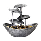 Creative Lotus Leaf Yuanbao Flowing Fountain LED Decorative Table Lamp Lumendat