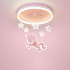 Lumendat Contemporary Nordic Kids Iron Acrylic Round Unicorn Star LED Flush Mount Ceiling Light For Bedroom Lumendat