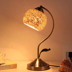 European Vintage Tiffany Round Head Glass Hardware 1-Light Table Lamp Lumendat