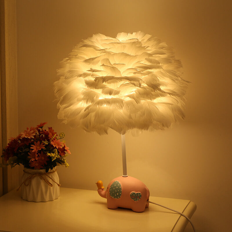 Lumendat Modern Creative Unicorn Feather Children 1-Light Table Lamp Lumendat
