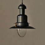Scandinavian Industrial Iron Lacquered Round 1-light Pendant Light BulbSquare
