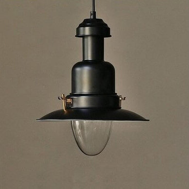 Scandinavian Industrial Iron Lacquered Round 1-light Pendant Light BulbSquare