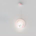 Lumendat Modern Simplicity Kids Aluminum Iron Acrylic Circle Bear Cow LED Pendant Light For Bedside Lumendat