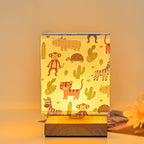 Lumendat Contemporary Creative Kids Rectangular Solid Wood Fabric LED Table Lamp For Bedroom Lumendat