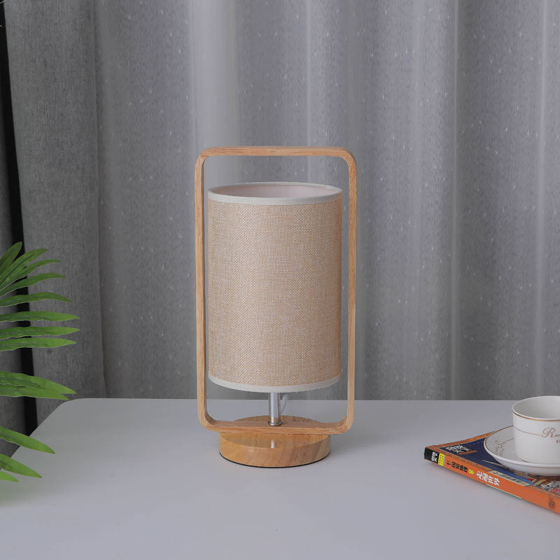 Modern Minimalist Wood Cloth Portable LED Night Light Table Lamp Lumendat