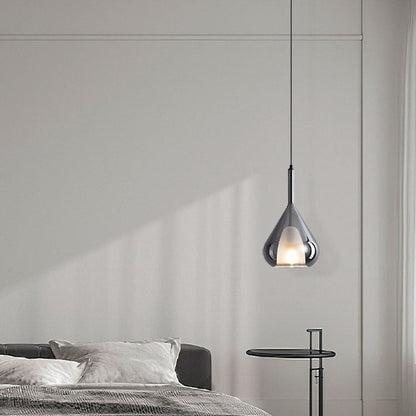 Contemporary Scandinavian Diamond Copper Glass 1-light Pendant Light for Bedroom