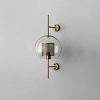Contemporary Industrial Iron Finish Frame Spherical Glass Shade 1-Light Wall Sconce Lamp For Bedroom Lumendat
