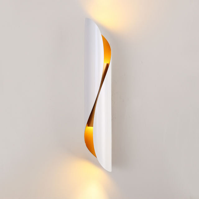 Contemporary Nordic Strip Spiral Iron 2-Light Wall Sconce Lamp For Hallway Lumendat