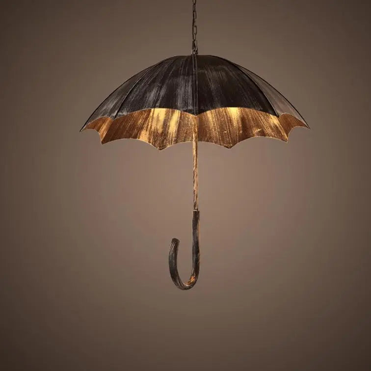 Retro Industrial 5-light Umbrella Chandelier – Copper & Silver Iron Shade Lumendat