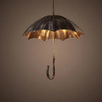 Retro Industrial 5-light Umbrella Chandelier – Copper & Silver Iron Shade Lumendat